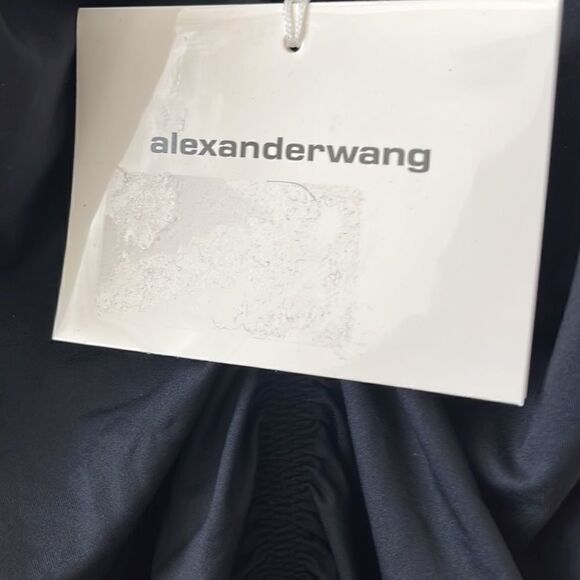 ALEXANDER WANG NWT Ruched Cami Slip Dress Black Size XL $450 - Picture 8 of 9